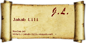 Jakab Lili névjegykártya