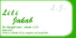 lili jakab business card